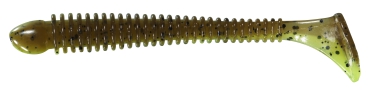 10 cm BERKLEY Flex Beat Shad  - Brown Chartreuse- 1 Stück Gummifisch  Drop Shot