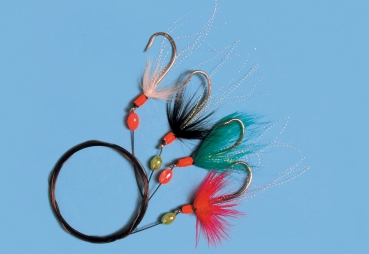 Makrelenvorfach 4 Haken #1/0 - bunte Fliegen