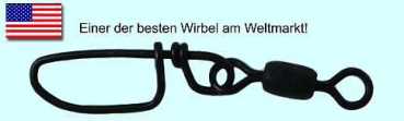 ROSCO Coastlock Snap schwarz - 5 Stück #3 45 kg- Wirbel mit Einhänger
