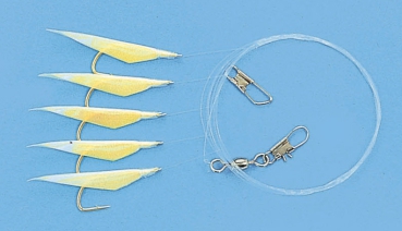 Zebco Heringspaternoster Heringsvorfach 5 Goldhake #6 mit Fluo-Fischhaut