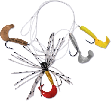 Barsch Triple Rig - Drop Shot System mit Skirted Jig - Dropshot Barschangeln