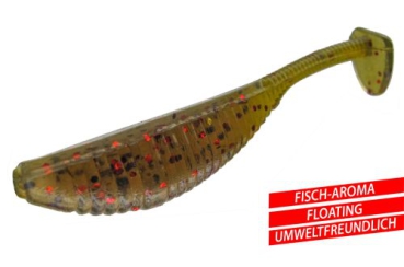 10 Stück - JENZI Tasty Gums Type 2 Fisch-Aroma - 5 cm braun Glitter