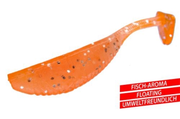 10 Stück - JENZI Tasty Gums Type 2 Fisch-Aroma - 5 cm Orange Glitter
