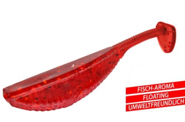 10 Stück - JENZI Tasty Gums Type 2 Fisch-Aroma - 5 cm rot Glitter UV