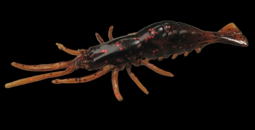 5 Stück JENZI UV-Shrimp - Real Shrimp Imitat mit UV 10 cm Motoroil-Glitter