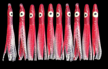 DEGA UV-Oktopus Mini 4,5 cm. 10 Stück Octopus - Rot/Weiß