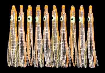 DEGA UV-Oktopus Mini 4,5 cm. 10 Stück Octopus - Orange/Clear