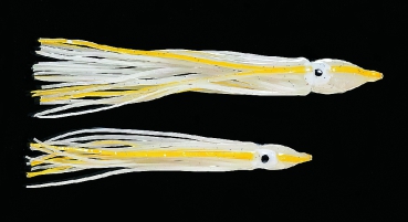 Octopus - gelb-weiss-glitter 9cm 5 Stück