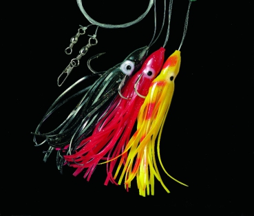 DEGA Octopus-System Dorsch-Vorfach 3 Seitenarme rot-gelb-schwarz