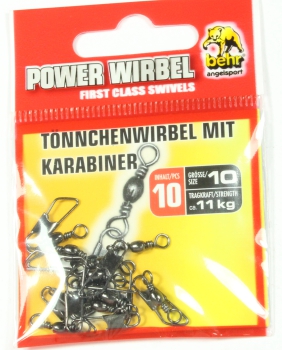 Behr Power Wirbel - Tönnchenwirbel mit Karabiner - #12 - 9 kg - 10 Stück