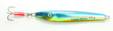 Mikado Marine Pilker 150 Gramm - Norwegenpilker Dorschköder - blau-gold-holo