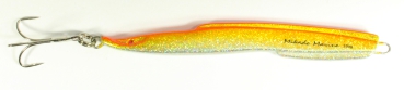 Mikado Marine Pilker Sandaal Tobiasfisch 200 Gramm Norwegenpilker Orangesilberglitter