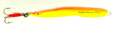 Mikado Marine Pilker Sandaal Tobiasfisch 260 Gramm Norwegenpilker fluogelb-orange