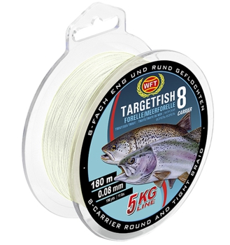 WFT Target Fish 8 - 8fach geflochten - Targetfish FORELLE MEERFORELLE transparent  0,12 - 8kg - je 100m von der Großspule