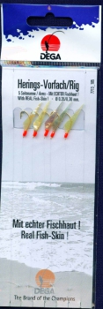 DEGA Heringspaternoster 5 Haken echte Fischhaut #4