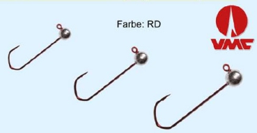 5 Stück Nymphenkopf Wackykopf Jigkopf Grösse 2 - m. VMC-5150 Barbarian-Haken