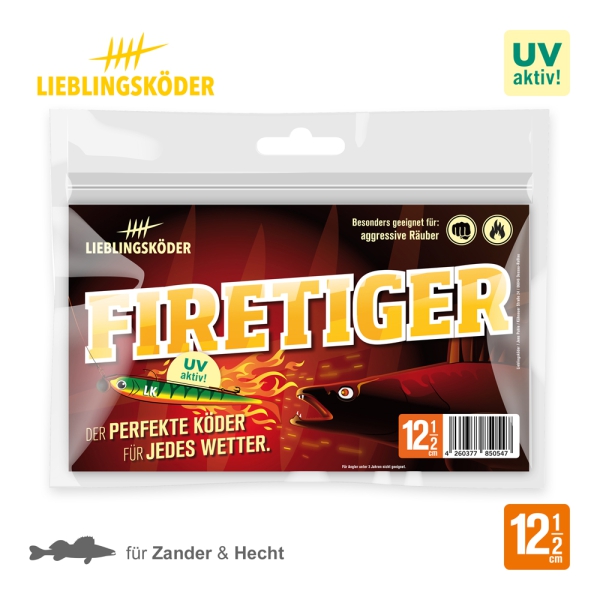 Lieblingsköder Firetiger 12,5 cm - 4 Stück