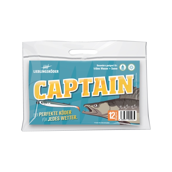 12,5 cm Lieblingsköder -  Captain (trübes Wasser + Sonne) - 4 Stück