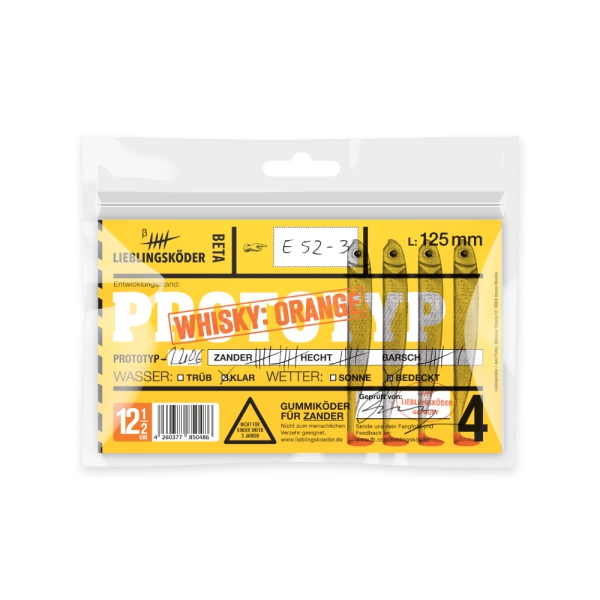 12,5 cm Lieblingsköder - Whisky Orange (klares Wasser + Wolken) - 4 Stück