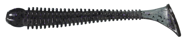 10 cm BERKLEY Flex Beat Shad  - Smoke Black Purple - 1 Stück Gummifisch  Drop Shot