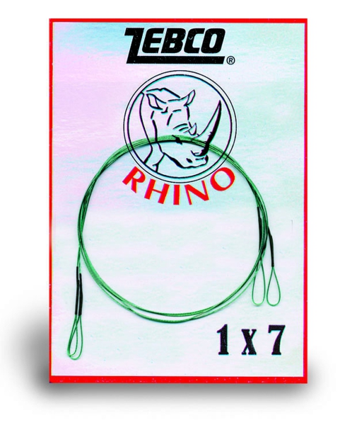 2 Stück RHINO Stahlvorfach 1x7 beidseitig mit Schlaufen - 70 cm - 5 kg - 0,21mm