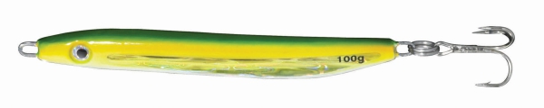 AQUANTIC Pilker Sandaal grün-gelb-Holo 100g - Norwegenpilker Ostseepilker