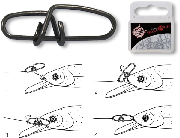 QUANTUM 15mm 39kg Fast Change X-Strong Crosslock Snap schwarz matt 10 Stück