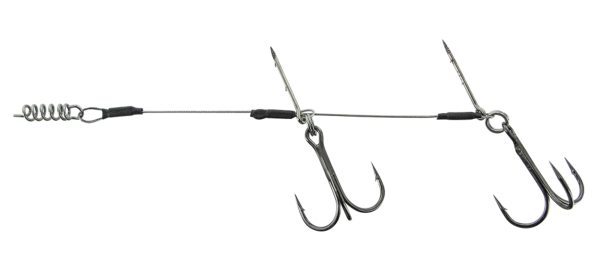 Flexibles Stinger-Rig / Komplett-Set - Stingersystem 2x Haken 2/0