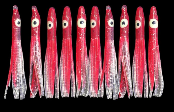 DEGA UV-Oktopus Mini 4,5 cm. 10 Stück Octopus - Rot/Weiß