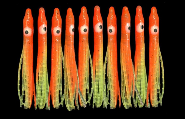 DEGA UV-Oktopus Mini 4,5 cm. 10 Stück Octopus - Gelb/Or.