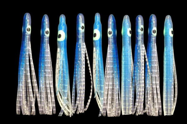 DEGA UV-Oktopus Mini 4,5 cm. 10 Stück Octopus - Blau/Glitter
