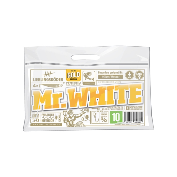 10 cm Lieblingsköder - Mr. White (trübes Wasser) - 4 Stück
