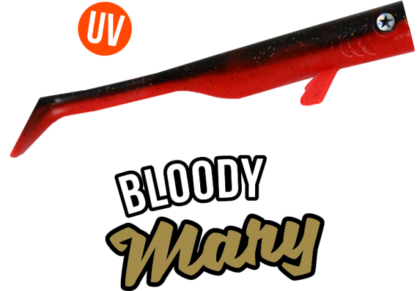 LMAB Gummifisch Drunk Bait 16cm - Hechtköder Zander Meeresköder - Bloody Mary