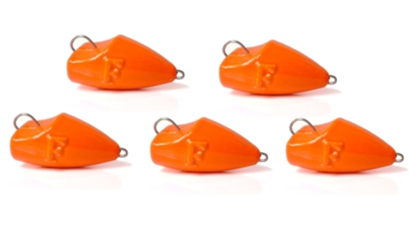 5 Stück FANATIK Cheburashka Fischkopf Jig Jigkopf Bleikopf  - 7g - Farbe Fluo-Rot UV-aktiv
