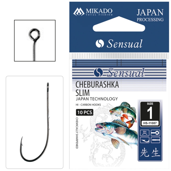 SENSUAL - Cheburashka Slim BIG EYE - Haken für Finesse Carolina DropShot - 10 Stück #2