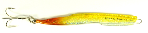 Mikado Marine Pilker Sandaal Tobiasfisch 160 Gramm Norwegenpilker gelbgrün-silberglitter