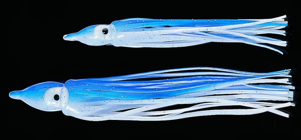 Octopus - blau-weiss-glitter 9cm - 5 Stück