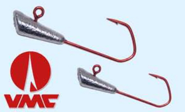 3 Stück Jigkopf Shad Dart Jig m. VMC-5150 Barbarian-Haken #1/0 - 4 Gramm