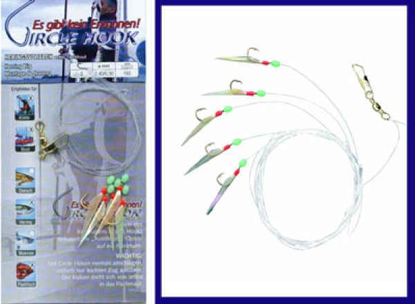 Heringspaternoster Heringsvorfach 5 Circle Hook #8