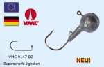 5 Stück Jigkopf Rundkopf-Jig mit VMC - Haken Aberdeen 9147 BZ #4